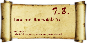 Tenczer Barnabás névjegykártya